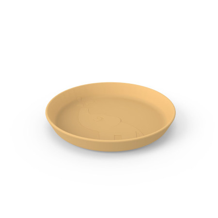 Plato infantil Kiddish Elphee de Done by Deer en color mostaza.