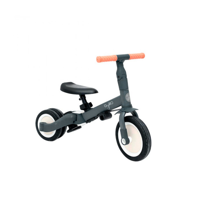 Triciclo evolutivo GYRO de Olmitos, las ruedas se adhiere perfectamente a la superficie, tanto de tres como de dos ruedas.