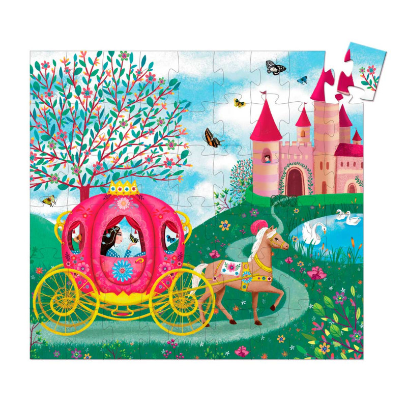 Puzzle silueta Carruaje de Elise de Djeco, 54 piezas.