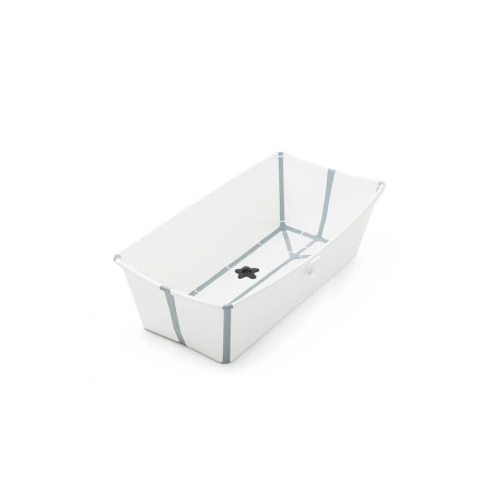 Flexi bath X large Stokke blanca con ribetes en gris.