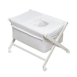 Minicuna tijera + textil oso columpio rosa de Interbaby. 2