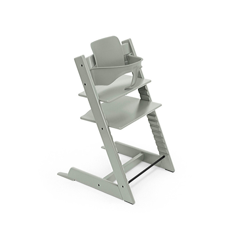 Trona Tripp Trapp de Stokke con baby set en el color glacier green.