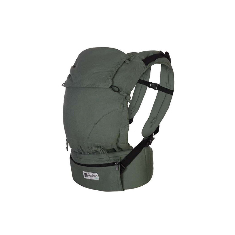 Mochila portabebé E-Carrier de Quokkababy en color diamond green.