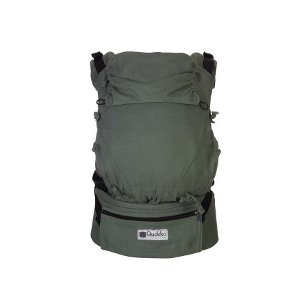 Mochila portabebé E-Carrier de Quokkababy, con cinturón acolchado para un ajuste cómodo y un bolsillo con cremallera.