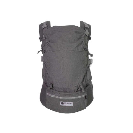 Mochila portabebé E-Carrier de Quokkababy, con cinturón acolchado para un ajuste cómodo y un bolsillo con cremallera.