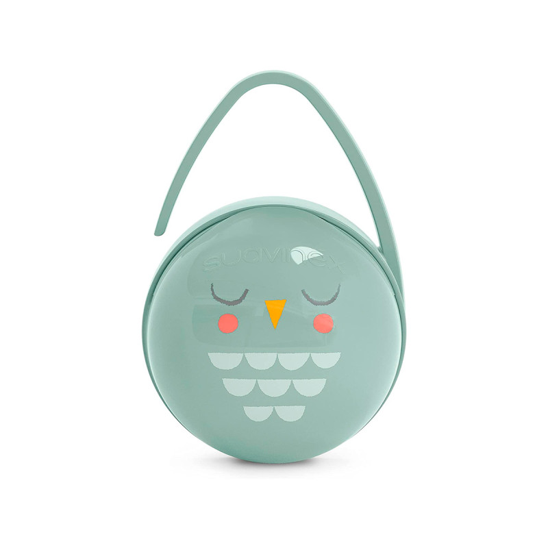 Portachupetes duo Premium Owl de Suavinex en color verde.