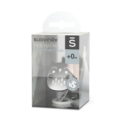 Pinza para chupete Premium Owl de Suavinex, en color gris. 2