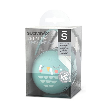 Portachupetes duo Premium Owl de Suavinex, packaging.