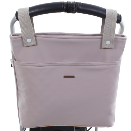 Bolso talega Neopreno de Uzturre en color rosa y asas color piedra.