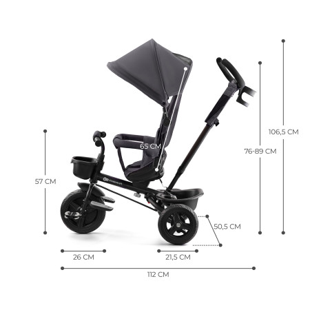 kinderkraft aveo triciclo gris7