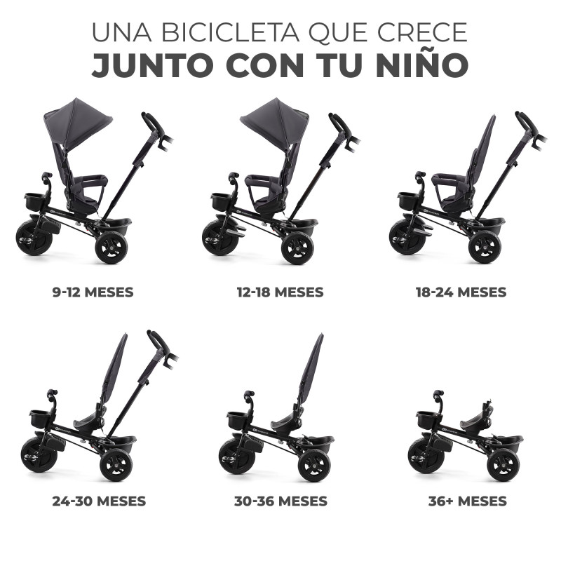 kinderkraft aveo triciclo gris opciones