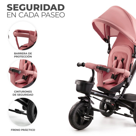 kinderkraft aveo triciclo rosa seguridad