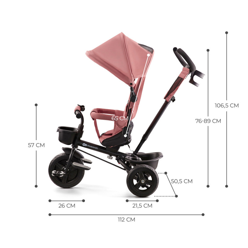 kinderkraft aveo triciclo rosa7