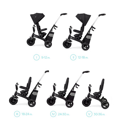 kinderkraft easytwist triciclo 5 en 1 negro opciones