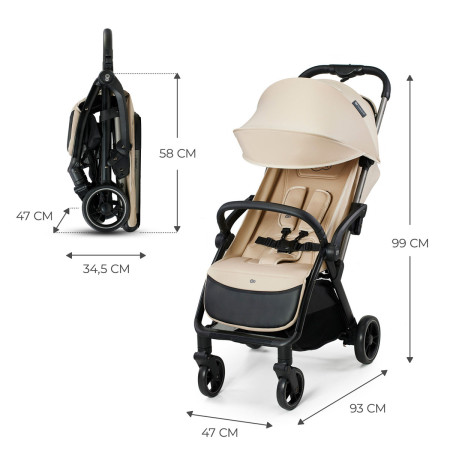 kinderkraft APINO Silla de paseo Dune Beige medidas
