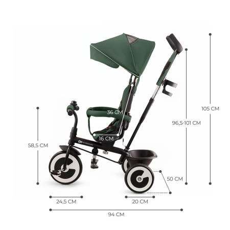 kinderkraft ASTON triciclo verde medidas