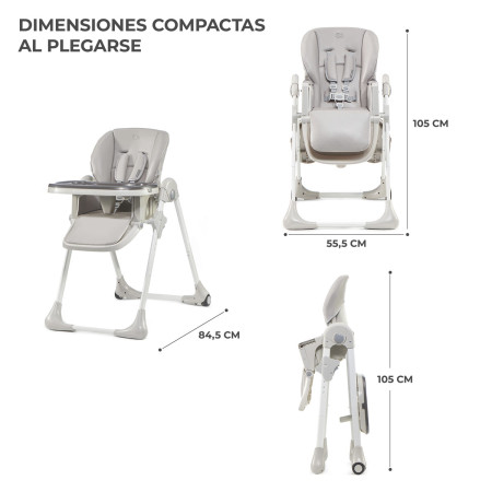kinderkraft YUMMY Trona gris medidas