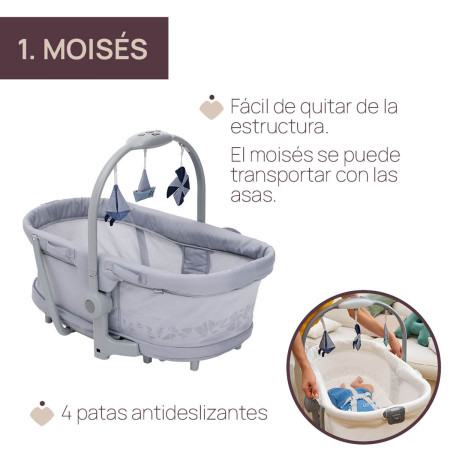 Chicco baby hug pro 5 en 1 cuna y moises EARL GREY moises