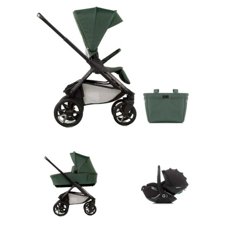 trio cochecito silla de paseo, capazo y portabebé jané keep en color verde botanic U78
