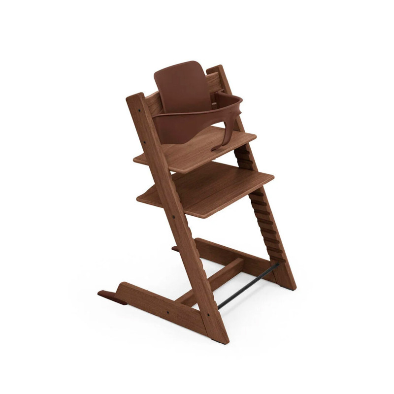 Trona Tripp Trapp de Stokke con baby set en el color warm brown