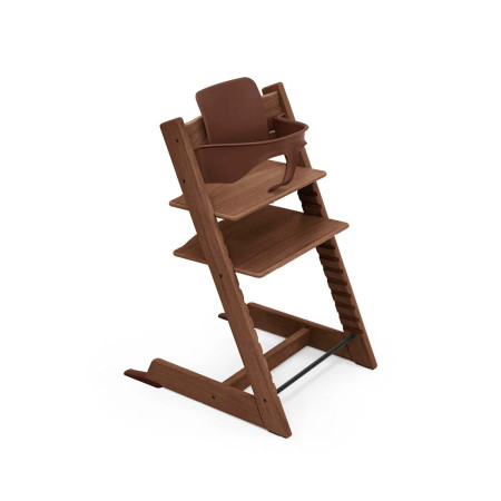 Trona Tripp Trapp de Stokke con baby set en el color warm brown