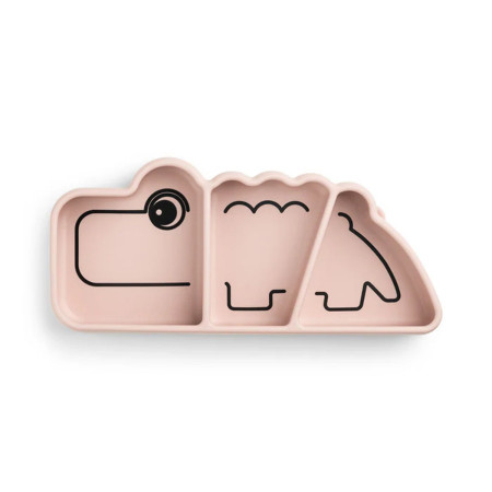 plato de silicona croco de done by deer en color rosa