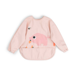 babero con bolsillo y mangas tiny farm de done by deer en color rosa