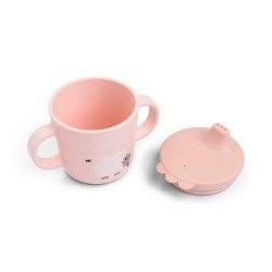 taza de aprendizaje tiny farm de done by deer en color rosa 2