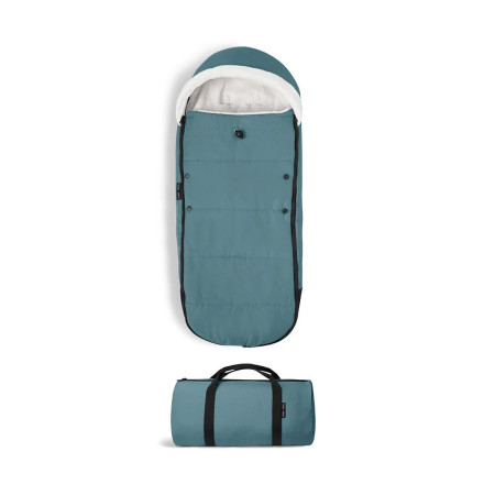 saco de invierno para silla de paseo Yoyo de Stokke con bolsa de transporte en color azul aqua