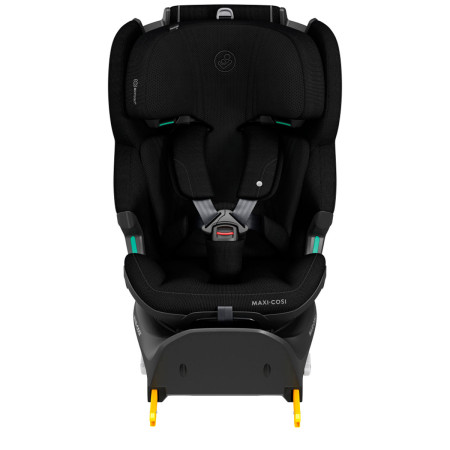 silla de coche para bebé Maxi-Cosi emerald 360 PRO vista frontal sobre base isofix en color negro authentic black