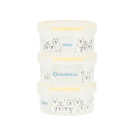 Recipientes de alimentos (3 x 300 ml) de Badabulle con dibujo de osos