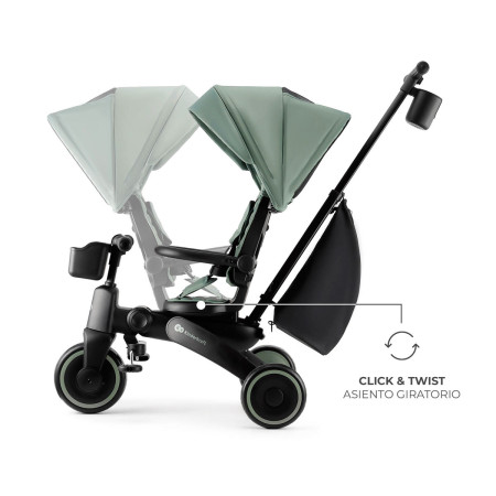 Asiento giratorio del triciclo evolutivo 6 en 1 JAZZ 2 de Kinderkraft en color verde