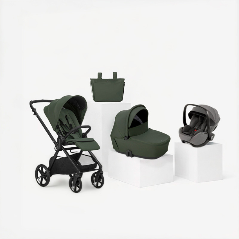 Jané Muum TRIO cochecito en color verde botanic con portababé gris mars gray