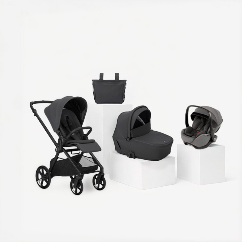 Jané Muum TRIO cochecito en color gris cloud con portababé negro matt black