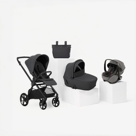 Jané Muum TRIO cochecito en color gris cloud con portababé negro matt black