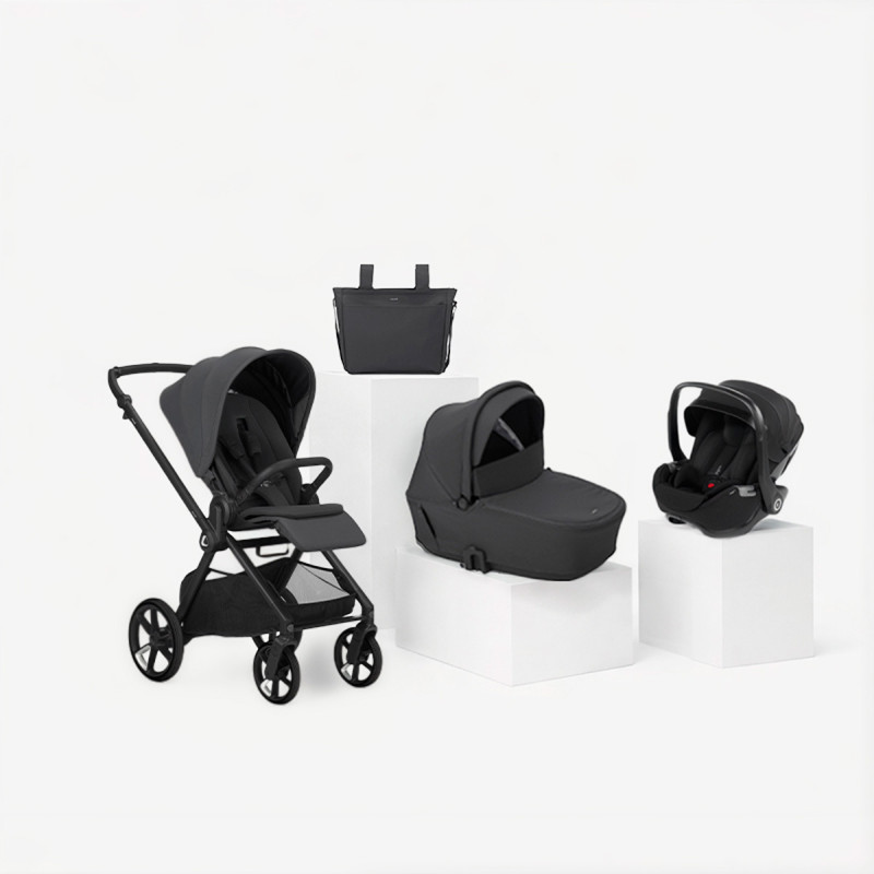 Jané Muum TRIO cochecito en color gris cloud con portababé negro matt black