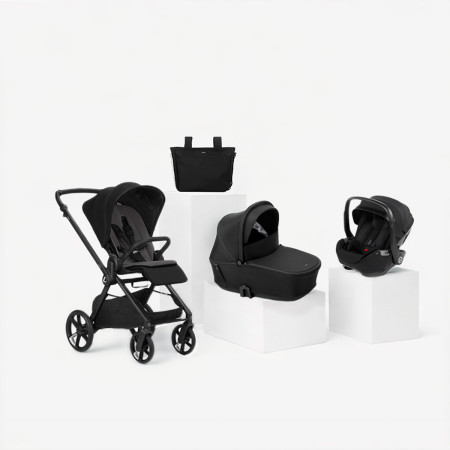 Jané Muum TRIO cochecito en color negro coal con portababé negro matt black