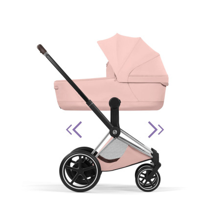 cochecito e-priam style de Cybex con chasis chrome brown en rosa peach pink
