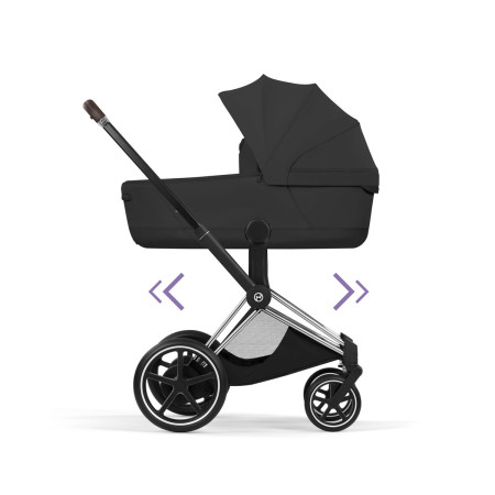 cochecito e-priam style de Cybex con chasis chrome brown en negro sepia black