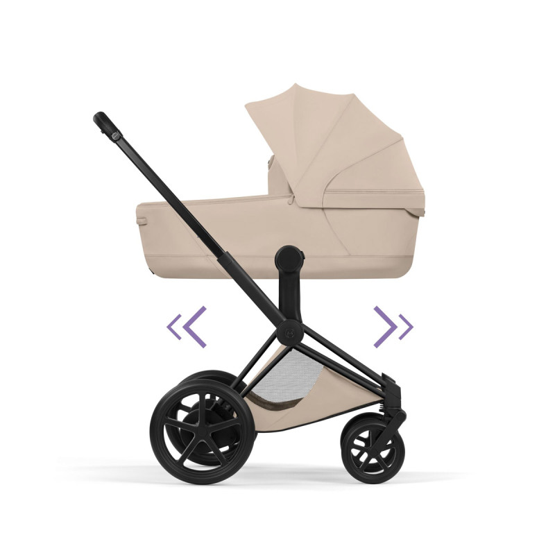 cochecito e-priam style de Cybex con chasis matt black en cozy beige