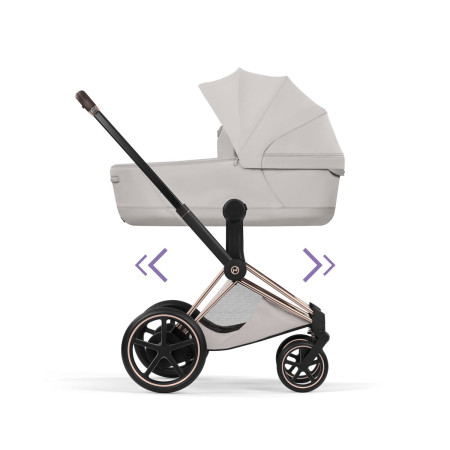 cochecito e-priam style de Cybex con chasis rosegold en gris city grey