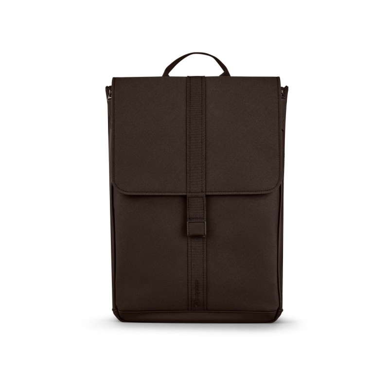 vista frontal de la mochila cambiador de Bugaboo en marrón cocoa brown