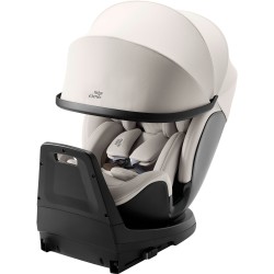 Detalle con la capota extendida y el reductor de recién nacido de SWIVEL-GROW MAX AIR en color  Soft Taupe