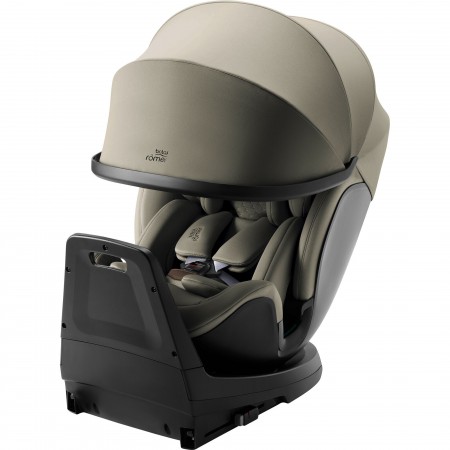 Detalle con la capota extendida y el reductor de recién nacido de SWIVEL-GROW MAX AIR en color Urban Olive